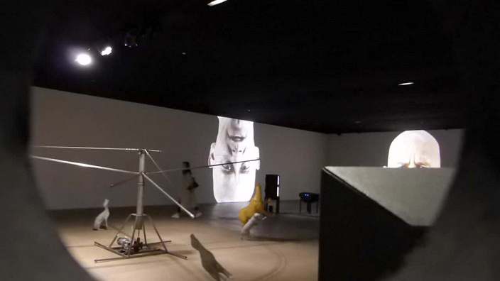 bruce nauman, fondation cartier, paris, video, installation